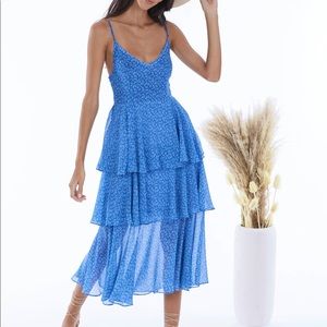 NWT ALLISON New York Sapphire Tiered-Ruffle Dress, Sz. M